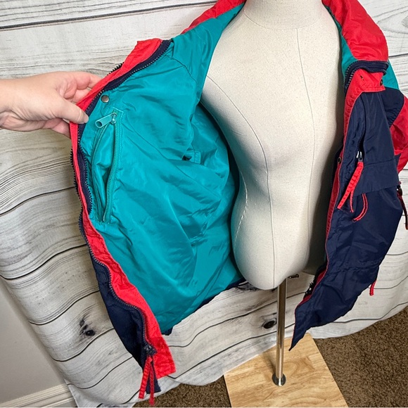 Vintage Columbia Jacket - Red, Teal, and Navy - Picture 5 of 8
